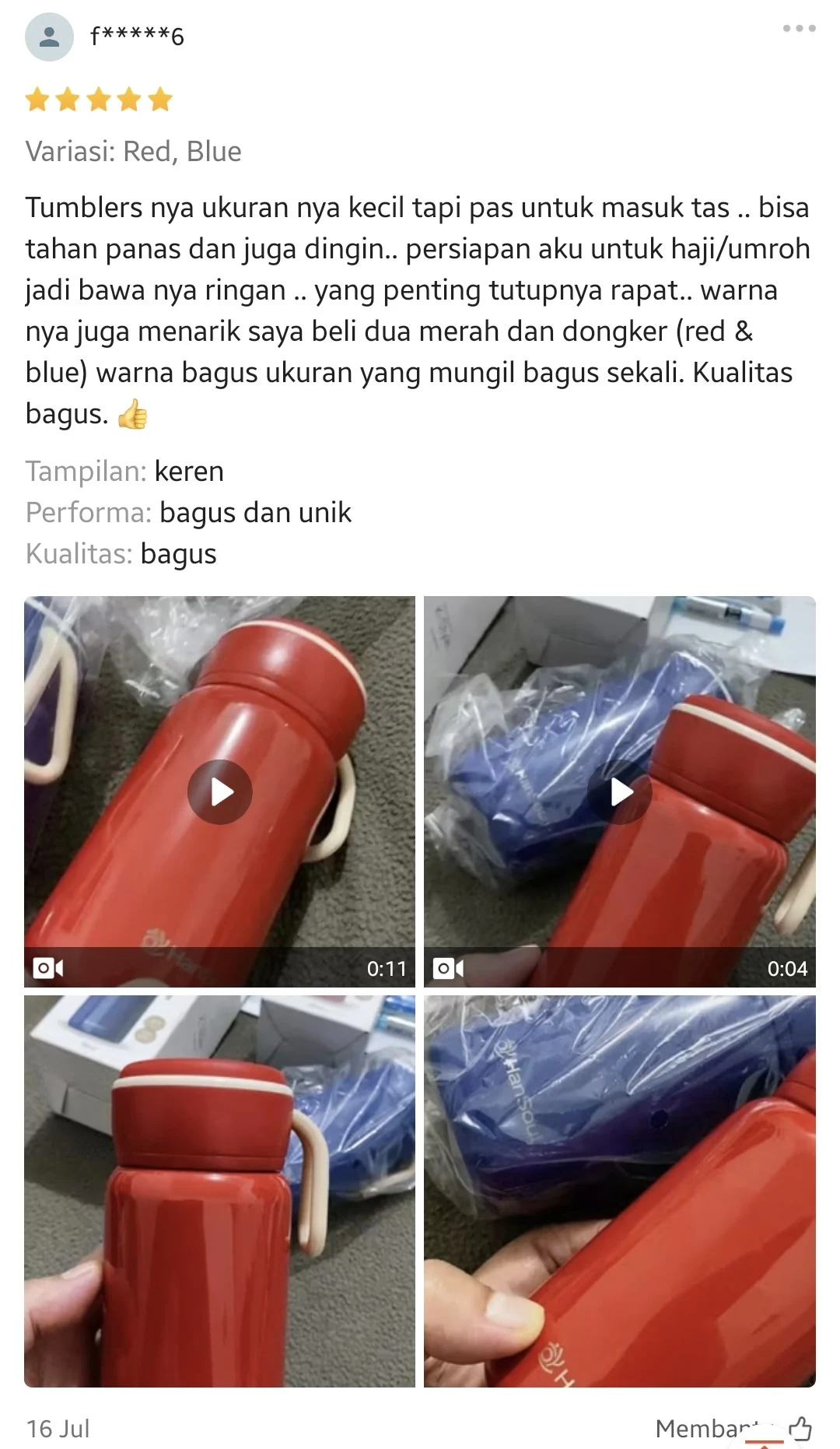 Ulasan pelanggan HanSoul di Shopee